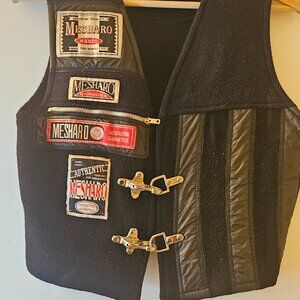 Decorative Black Mesharo Vest with Patches Size S/M